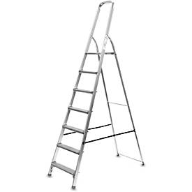 Alustufenstehleiter, belastbar bis 150 kg, 7 Stufen