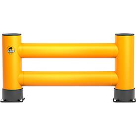 Ampere Doppel-Rammschutzplanke Rack-Mammut®, Kunststoff, L 1200 x H 600 mm, verkehrsgelb