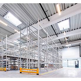 Ampere Doppel-Rammschutzplanke Rack-Mammut®, Kunststoff, L 2500 x H 600 mm, verkehrsgelb
