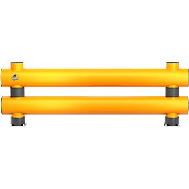 Ampere Rammschutz-Barriere Rack-Mammut®, Doppelplanke, Kunststoff, L 2000 x H 690 mm, verkehrsgelb