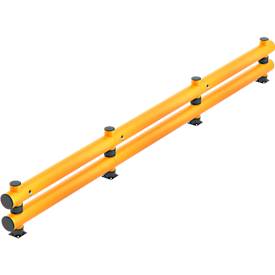 Ampere Rammschutz-Barriere Rack-Mammut®, Doppelplanke, Kunststoff, L 6000 x H 690 mm, verkehrsgelb