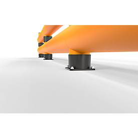 Ampere Rammschutz-Barriere Rack-Mammut®, Doppelplanke, Kunststoff, L 6000 x H 690 mm, verkehrsgelb