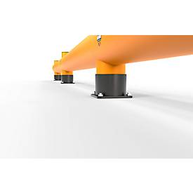 Ampere Rammschutz-Barriere Rack-Mammut®, Einzelplanke, Kunststoff, L 10000 x H 390 mm, verkehrsgelb