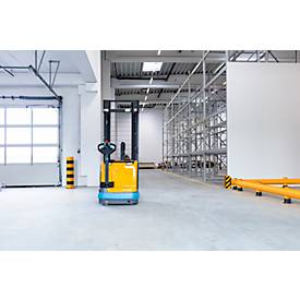 Ampere Rammschutz-Barriere Rack-Mammut®, Einzelplanke, Kunststoff, L 6000 x H 390 mm, verkehrsgelb