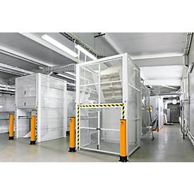 Ampere Rammschutz-Poller Rack-Mammut®, Kunststoff, Ø 144 x H 600 mm, verkehrsgelb