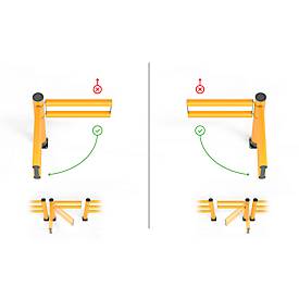Ampere Schwingtür Rack-Mammut®, Kunststoff, Anschlag links, B 1000 x H 1100 mm, verkehrsgelb