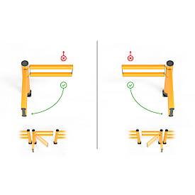 Ampere Schwingtür Rack-Mammut®, Kunststoff, Anschlag rechts, B 1000 x H 1100 mm, verkehrsgelb