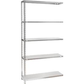 Anbau-Schraubregal WR, 5 Fachböden, B 1000 x T 400 x H 2000 mm