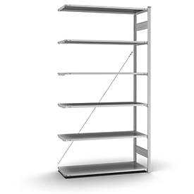 Anbau-Steckregal Orion Plus, verzinkt, B 1300 x T 500 x H 2500 mm