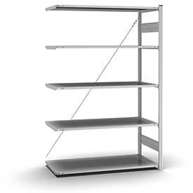 Anbau-Steckregal Orion Plus, verzinkt, B 1300 x T 600 x H 2000 mm