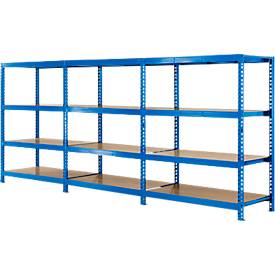Anbaufeld, Weitspann-Steckregal, 4 Böden, B 1525 x T 800 mm