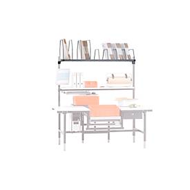 Anbaumagazin für Pack- und Arbeitstisch Rocholz 1200/1600/2000, 9 Zwischenteiler, B 1600 x T 600 mm x H 400, hellgrau