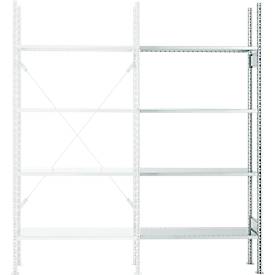 Anbauregal, 4 Böden, H 2278 x B 1055 x T 300 mm, verzinkt