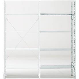 Anbauregal, 4 Böden, H 2278 x B 1055 x T 600 mm, verzinkt