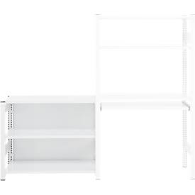 Anbauregal für ORDO Home Steckregal, 3 Fachböden, multifunktional, mobil, B 1060 x T 435 x H 825 mm, verkehrsweiß RAL 9016