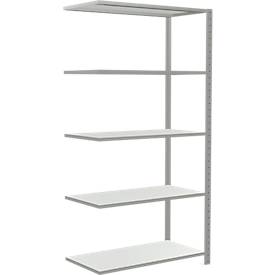 Anbauregal H 2000 x B 1000 x T 500 mm, lichtgrau, mit 5 Böden
