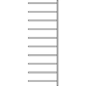 Anbauregal R 3000, 10 Böden, B 1025 mm x T 800 mm, Böden lackiert