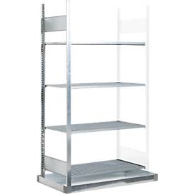 Anbauregal REG-B 1072 für Gefahrstoffregal asecos REG-B 1072, B 1006 x T 726 x H 2000, mit 45 l Bodenauffangwanne und 4 Stahl-Gitterostböden