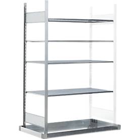 Anbauregal REG-B 1344 für Gefahrstoffregal asecos REG-B 1344, B 1306 x T 526 x H 2000, mit 41 l Bodenauffangwanne und 4 Stahl-Gitterostböden