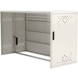 Anbausatz mit Seitenwand für Fahrradgarage BikeBox 1 G mit Giebeldach, grauweiß RAL 9002