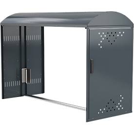 Anbausatz ohne Seitenwand für Fahhradgarage BikeBox 1 B mit Bogendach, anthrazitgrau RAL 7016