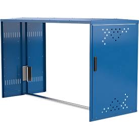 Anbausatz ohne Seitenwand für Fahrradgarage BikeBox 1 G mit Giebeldach, enzianblau RAL 5010