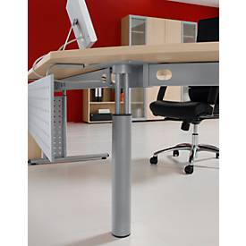 Anbautisch ALICANTE, 2 Stützfüße, B 1200 x T 1047 mm, mit 2 Stützfüßen, höhenverstellbar, Ahorn-Dekor