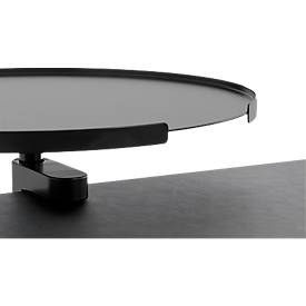 Anbautisch, für die Montage an Schreibtischen, rund, mit Tischklemme, Ø 280 mm, Metall, schwarz lackiert