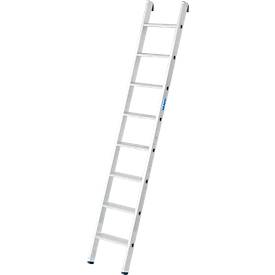 Anlegeleiter Krause, TRBS 2121-2, Arbeitshöhe 3150 mm, 8 rutschfeste Profilstufen mit T 80 mm, Fußstopfen, Aluminium