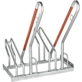 Anlehnparker 1-seitig, für Reifen bis B 55 mm, T 385 x H 815 mm, Stahl verzinkt, diverse Anzahl Einstellplätze