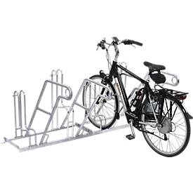 Anlehnparker WSM, 1-seitig, für Reifen bis B 55 mm, B 2000 x T 390 x H 800 mm, Stahl verzinkt, 4 Einstellplätze