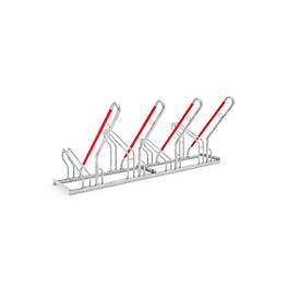 Anlehnparker WSM, 1-seitig, für Reifen bis B 55 mm, B 2000 x T 550 x H 854 mm, Stahl verzinkt, 4 Einstellplätze