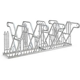 Anlehnparker WSM, 2-seitig, für Reifen bis B 55 mm, B 2160 x T 390 x H 800 mm, Stahl verzinkt, 8 Einstellplätze