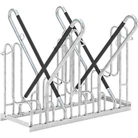 Anlehnparker WSM 4714 XBF, 2-seitig, für Reifen bis 64mm, 4 Stellplätze, B 1080 x T 1270 x H 845 mm