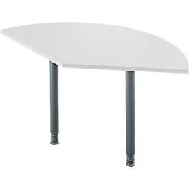 Ansatztisch, 135°, B 800 x T 800 mm, lichtgrau/anthrazit