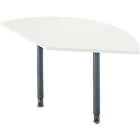 Ansatztisch, 135°, B 800 x T 800 mm, weiß/anthrazit