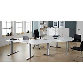 Ansatztisch, 135°, B 800 x T 800 mm, weiß/weißalu