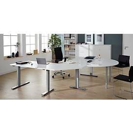 Ansatztisch, 135°, B 800 x T 800 mm, weiß/weißalu