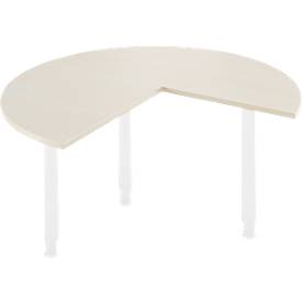 Ansatztisch, Ø 1400 mm, Ahorn-Dekor/weiß