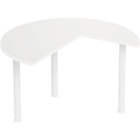 Ansatztisch, Ø 1400 mm, weiß/weiß