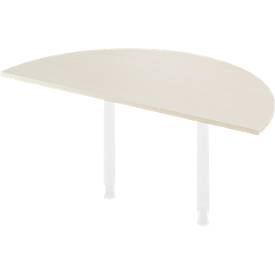 Ansatztisch, Ø 1600 mm, Ahorn-Dekor/weiß