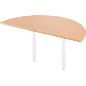 Ansatztisch, Ø 1600 mm, Buche-Dekor/weiß