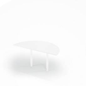 Ansatztisch, Ø 1600 mm, weiß/weiß