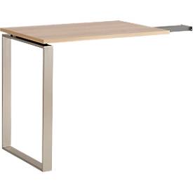 Ansatztisch Amy, Glas oder Eiche, B 557 mm, für Schreibtisch Amy