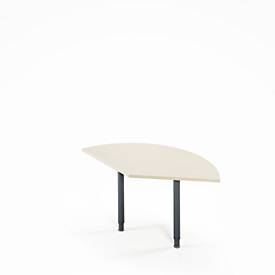 Ansatztisch Ergo-T 2.0, 135° Winkel, Quadratrohrfuß, B 800 x T 800 x H 718-898 mm, Ahorn/anthrazit