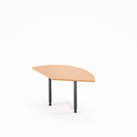 Ansatztisch Ergo-T 2.0, 135° Winkel, Quadratrohrfuß, B 800 x T 800 x H 718-898 mm, Buche/anthrazit