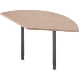 Ansatztisch Ergo-T 2.0, 135° Winkel, Quadratrohrfuß, B 800 x T 800 x H 718-898 mm, Eiche-Dekor/anthrazit