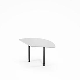 Ansatztisch Ergo-T 2.0, 135° Winkel, Quadratrohrfuß, B 800 x T 800 x H 718-898 mm, lichtgrau/anthrazit