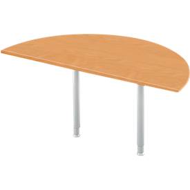 Ansatztisch, Halbkreis, Ø 1600 mm, Buche/weißalu