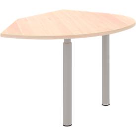 Ansatztisch links BARI, 2 Stützfüße, Form A, Bogen, B 1050 x T 1260 x H 680-820 mm, diverse Dekore